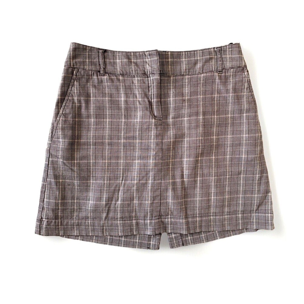 IZOD Golf Skort Skirt Size 2 Brown Plaid Active Tennis Schoolgirl Academia Gorp